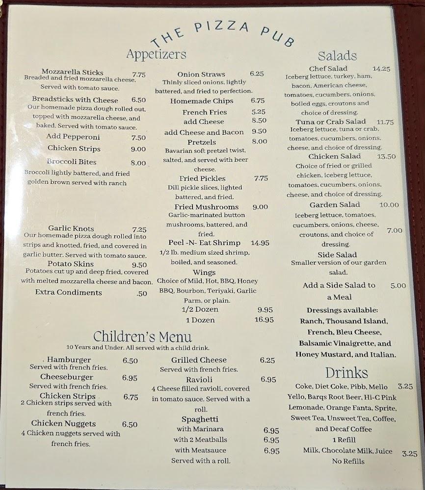 Pizza Pub - Clarksville, VA Menu image 1